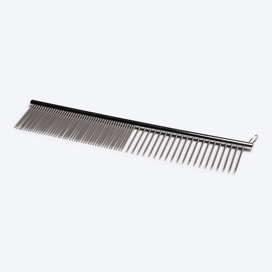 HUFT Narrow & Wide Tooth Stainless Steel Comb for Pets - Heads Up For Tails