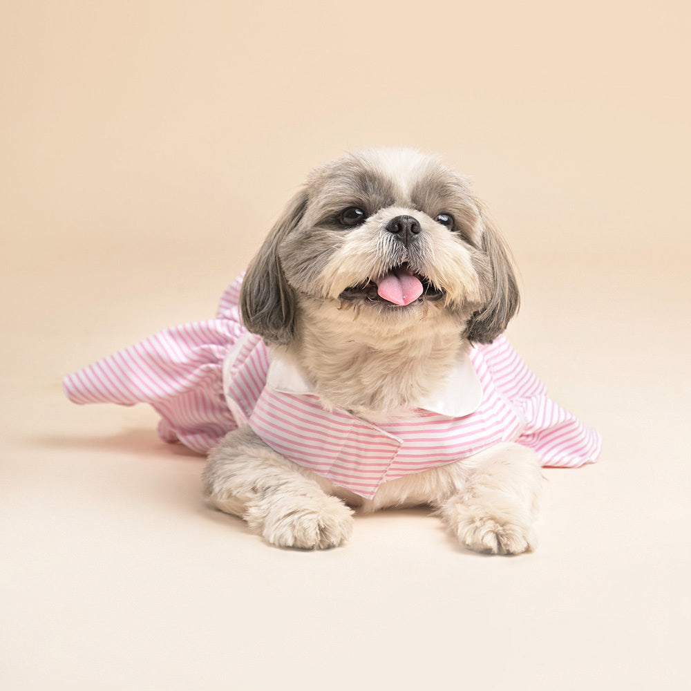 HUFT Personalised Striped Dog Dress - Pink - Only For Small Breeds - Heads Up For Tails