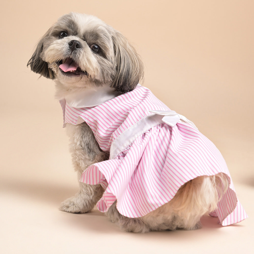 HUFT Personalised Striped Dog Dress - Pink - Only For Small Breeds - Heads Up For Tails