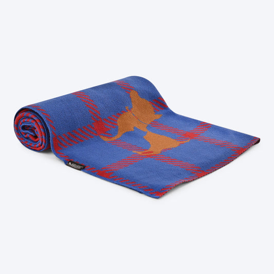 HUFT Warm Hug Blanket For Pets - Navy and Maroon - Heads Up For Tails
