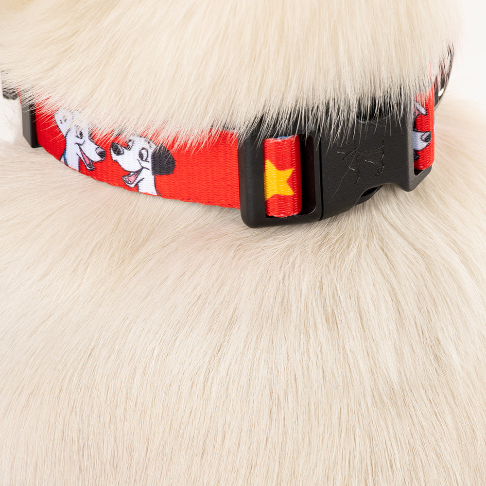 HUFT X©Disney 2.0 Dalmatian Printed Dog Collar - Red and Navy - Heads Up For Tails