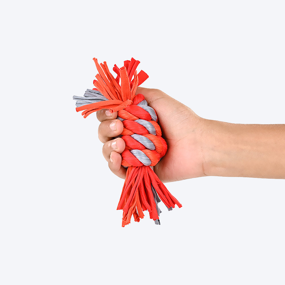 HUFT Spiral Surprise Rope Toy - Orange/ Grey - Heads Up For Tails