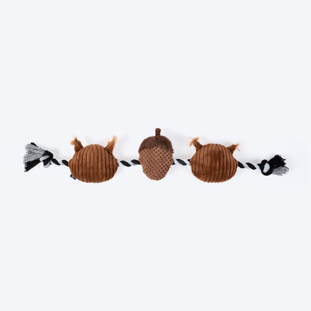 HUFT Chip Squirrel Rope Dog Toy - Brown - Heads Up For Tails