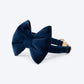 HUFT Sapphire Royale Velvet Collar With Bow Tie For Dogs - Navy - Heads Up For Tails