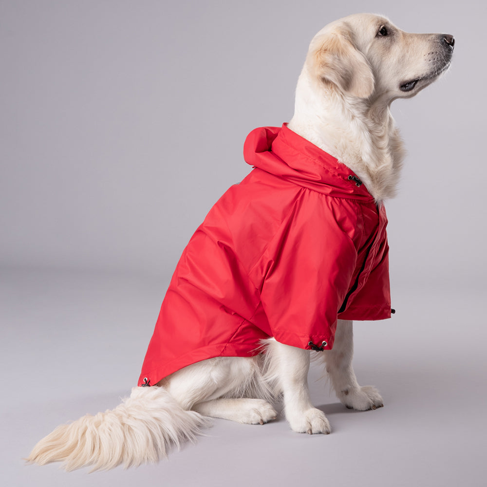 HUFT Drizzle Buddy Dog Raincoat - Crimson Red - Heads Up For Tails