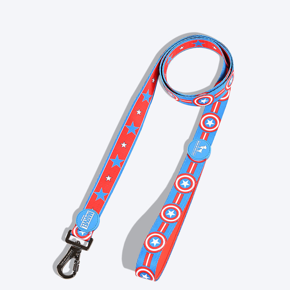 HUFT X©Marvel 2.0 Captain America Printed Dog Leash - Blue and Red - Heads Up For Tails