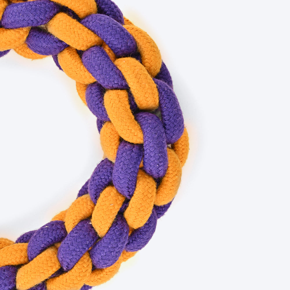 Dash Dog Round Trip Rope Dog Toy - Mustard & Violet_08