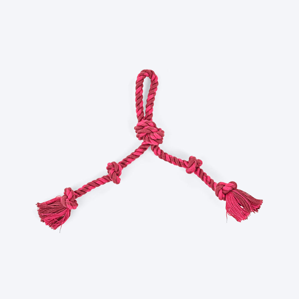 Dash Dog Double Trouble Rope Toy For Dogs - Purple - Heads Up For Tails