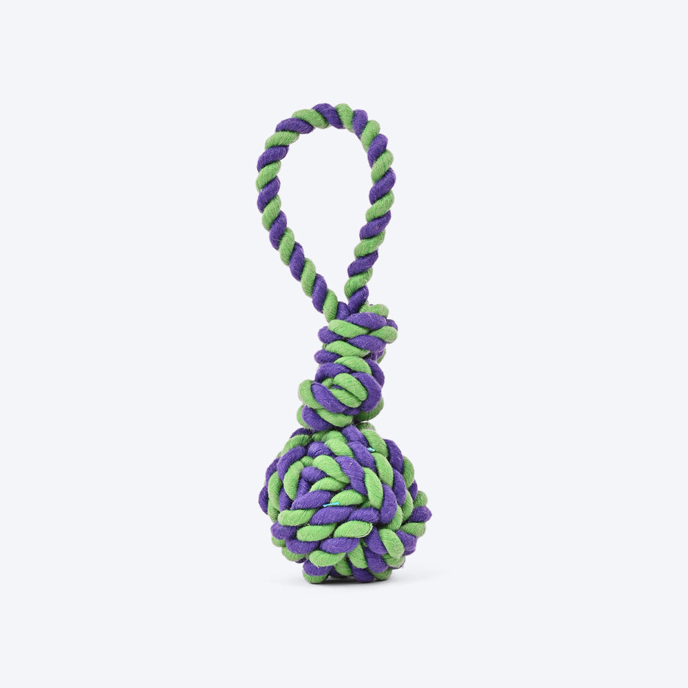 Dash Dog So Knotty Rope Toy For Dogs - Green & Violet - Heads Up For Tails