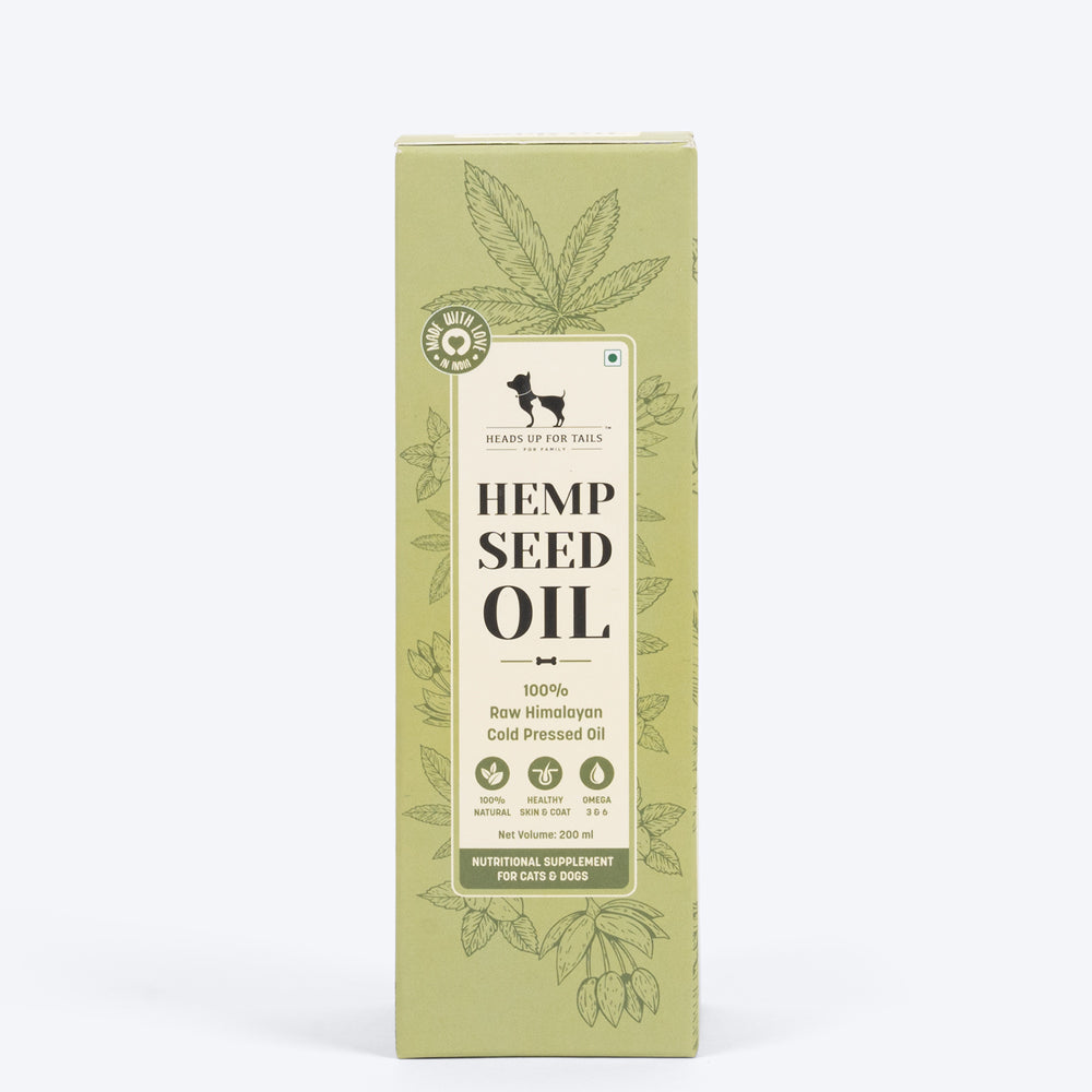 HUFT Cold Pressed Hemp Seed Oil For Dogs and Cats - 200 ml - Heads Up For Tails