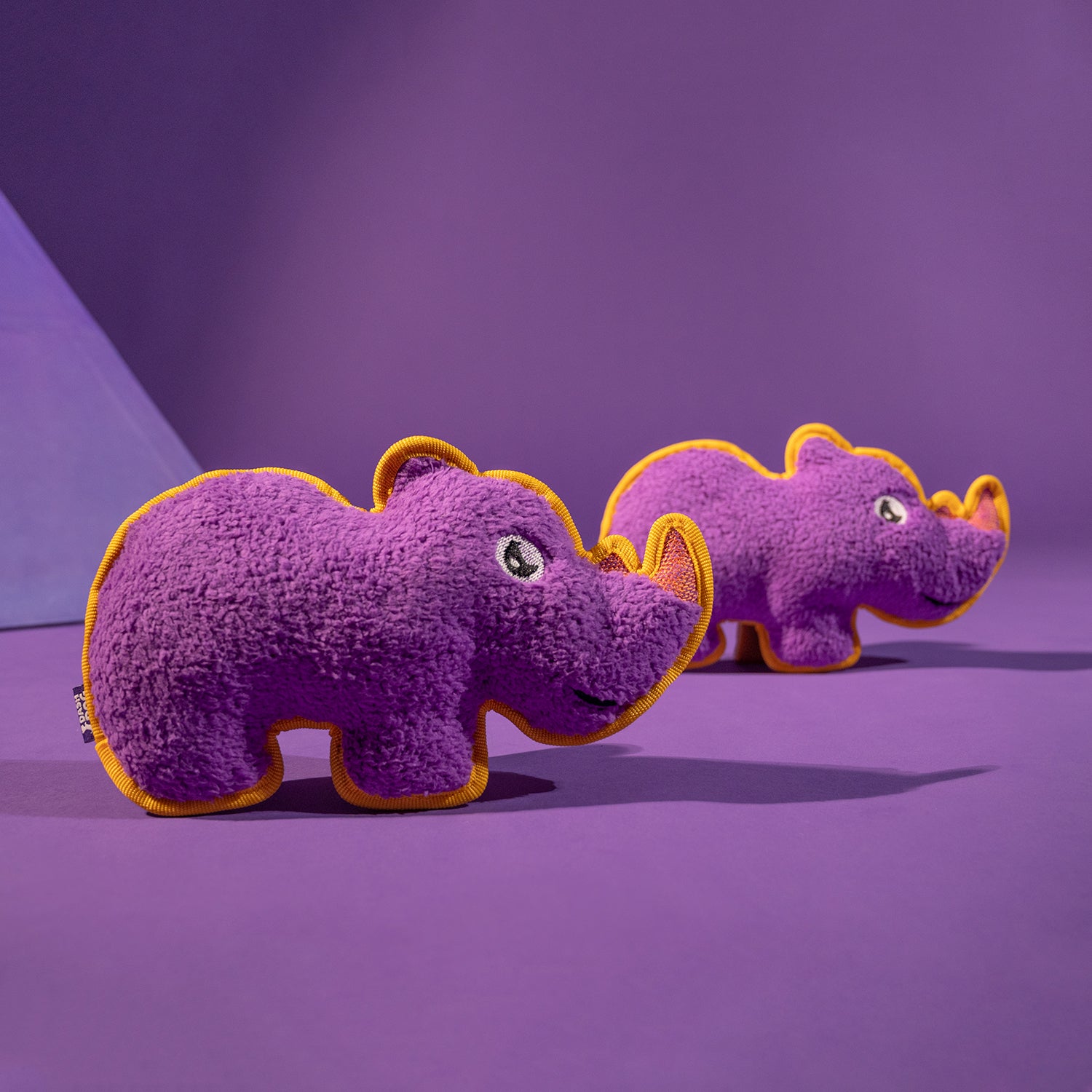 Dash Dog Wild Rhino Comfort Dog Toy - Purple - Heads Up For Tails