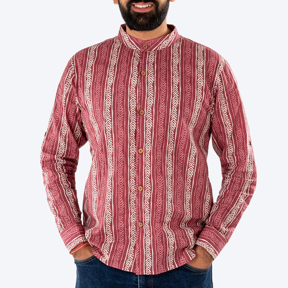 HUFT The Indian Collective Gul Human Shirt - Maroon - Heads Up For Tails