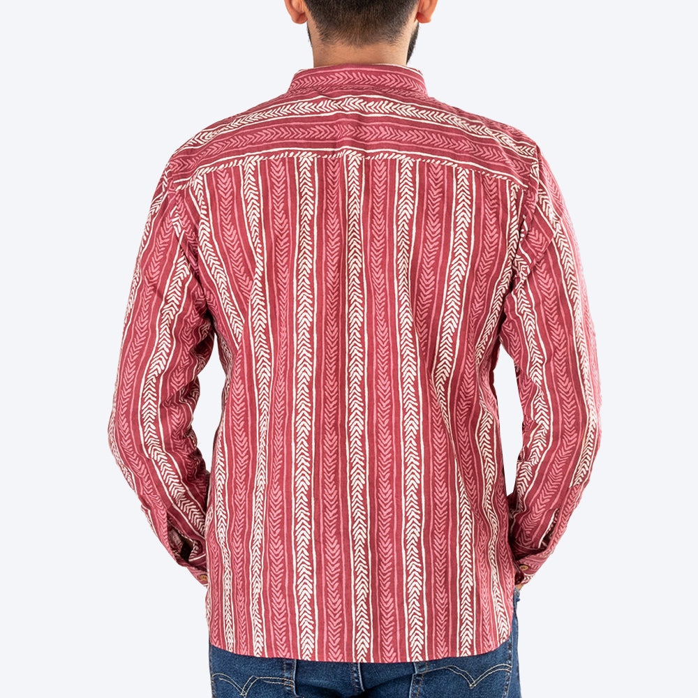 HUFT The Indian Collective Gul Human Shirt - Maroon - Heads Up For Tails