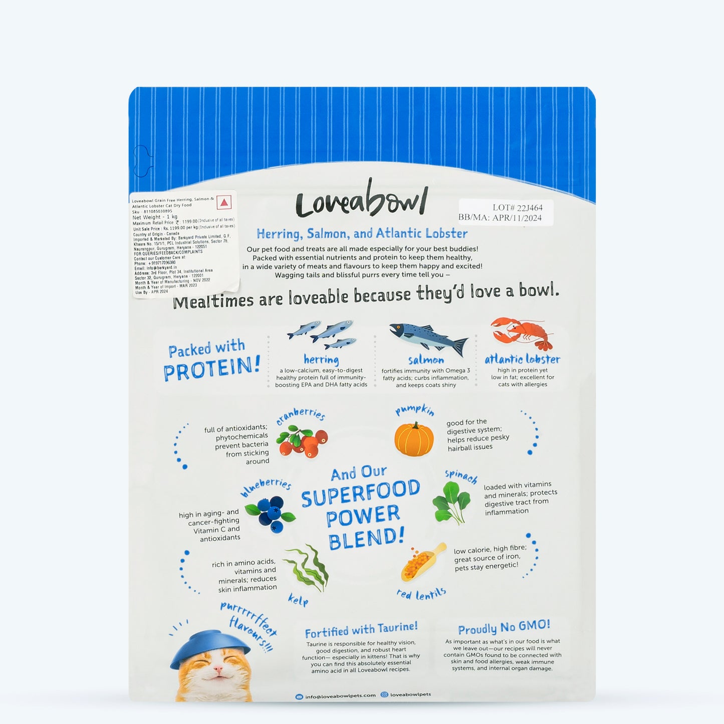 Loveabowl Grain Free Herring & Salmon Dog Dry Food - Heads Up For Tails