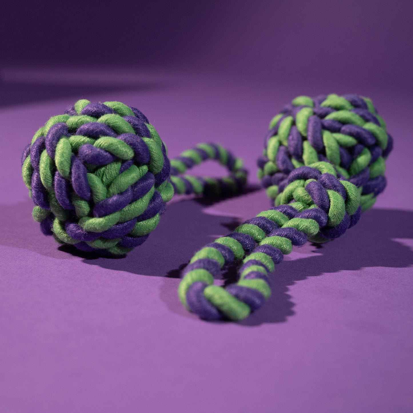 Dash Dog So Knotty Rope Toy For Dogs - Green & Violet_02