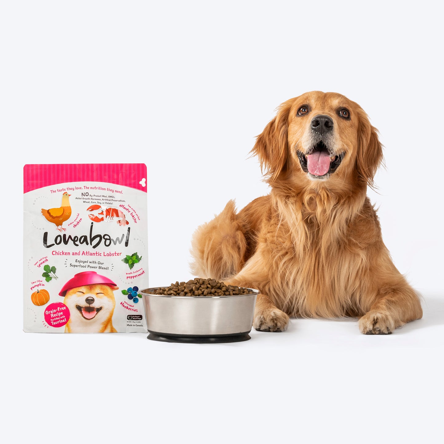 Loveabowl Grain Free Chicken With Atlantic Lobster Gut-Friendly Dog Dry Food - Heads Up For Tails