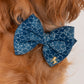 HUFT The Indian Collective Tara Sitara Dog Bow Tie with Strap - Indigo - Heads Up For Tails