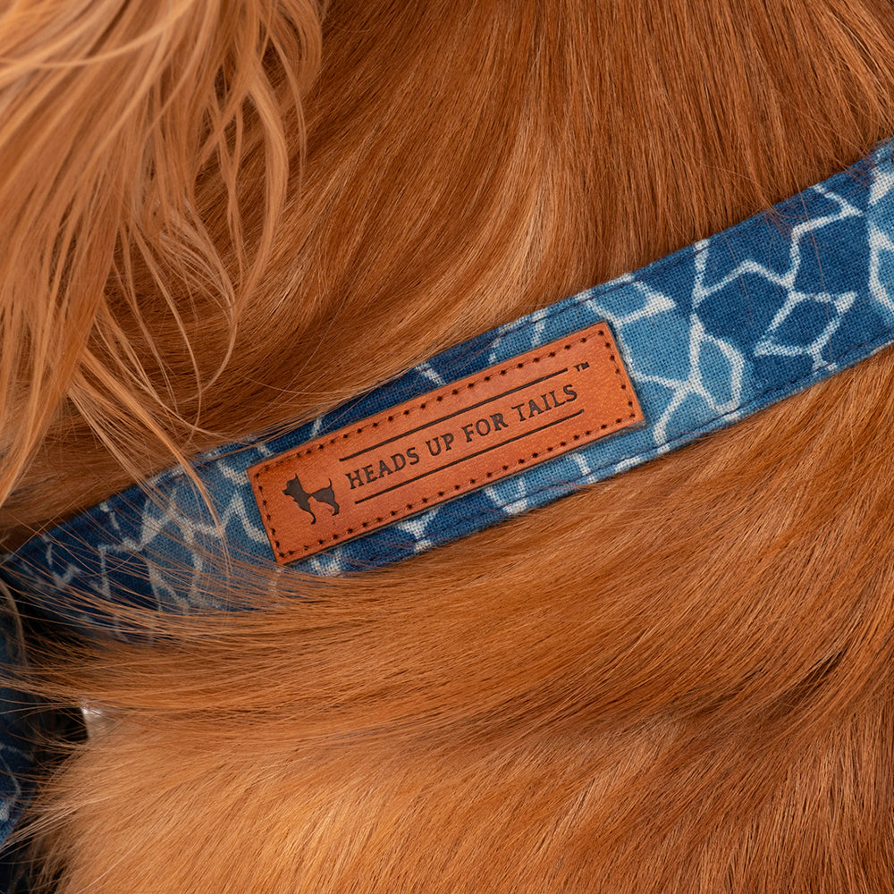 HUFT The Indian Collective Tara Sitara Dog Bow Tie with Strap - Indigo - Heads Up For Tails