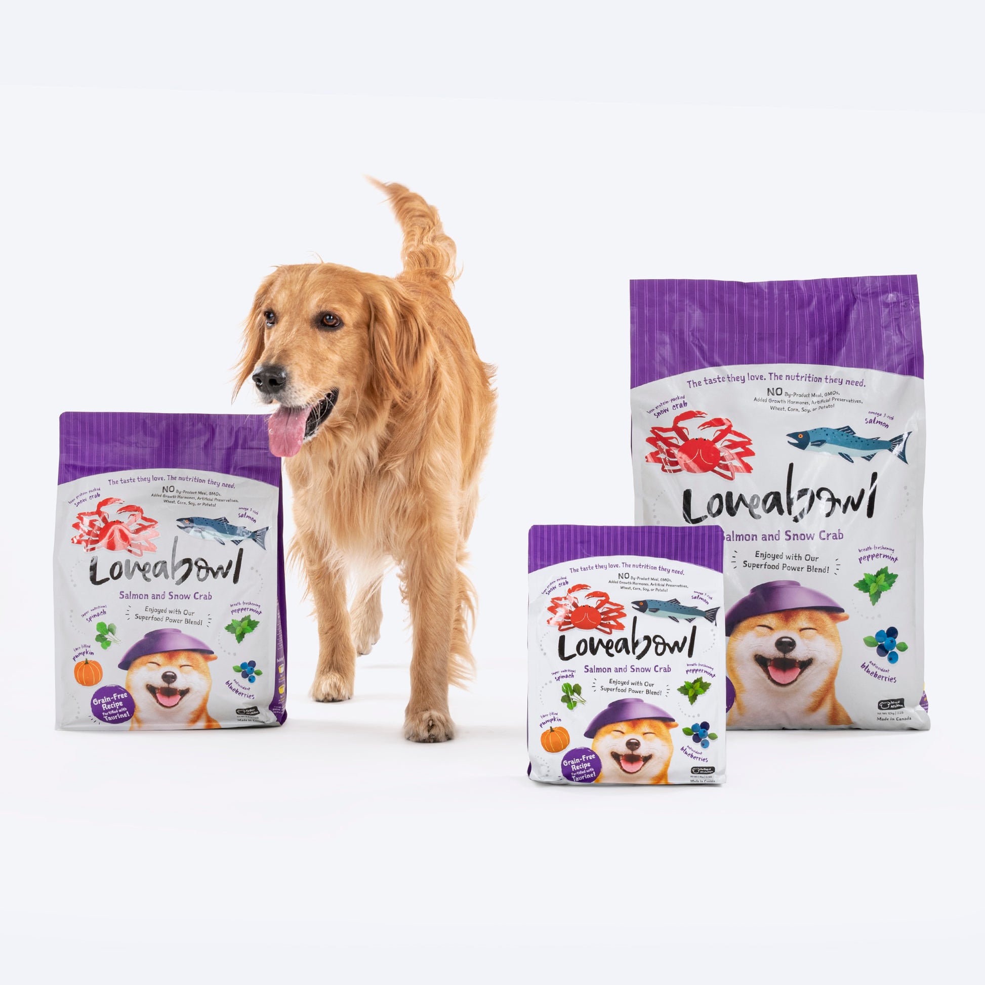 Loveabowl Grain Free Salmon With Snow Crab Hypoallergenic Dog Dry Food - Heads Up For Tails