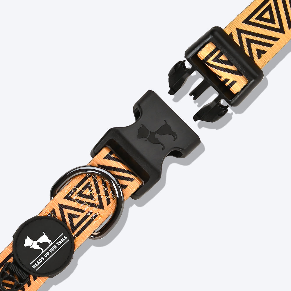 HUFT X©Marvel 2.0 Black Panther Printed Dog Collar - Yellow and Black - Heads Up For Tails