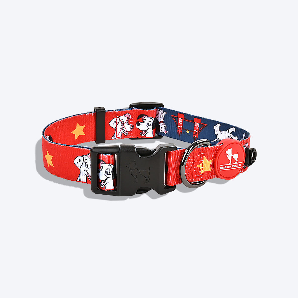 HUFT X©Disney 2.0 Dalmatian Printed Dog Collar - Red and Navy - Heads Up For Tails