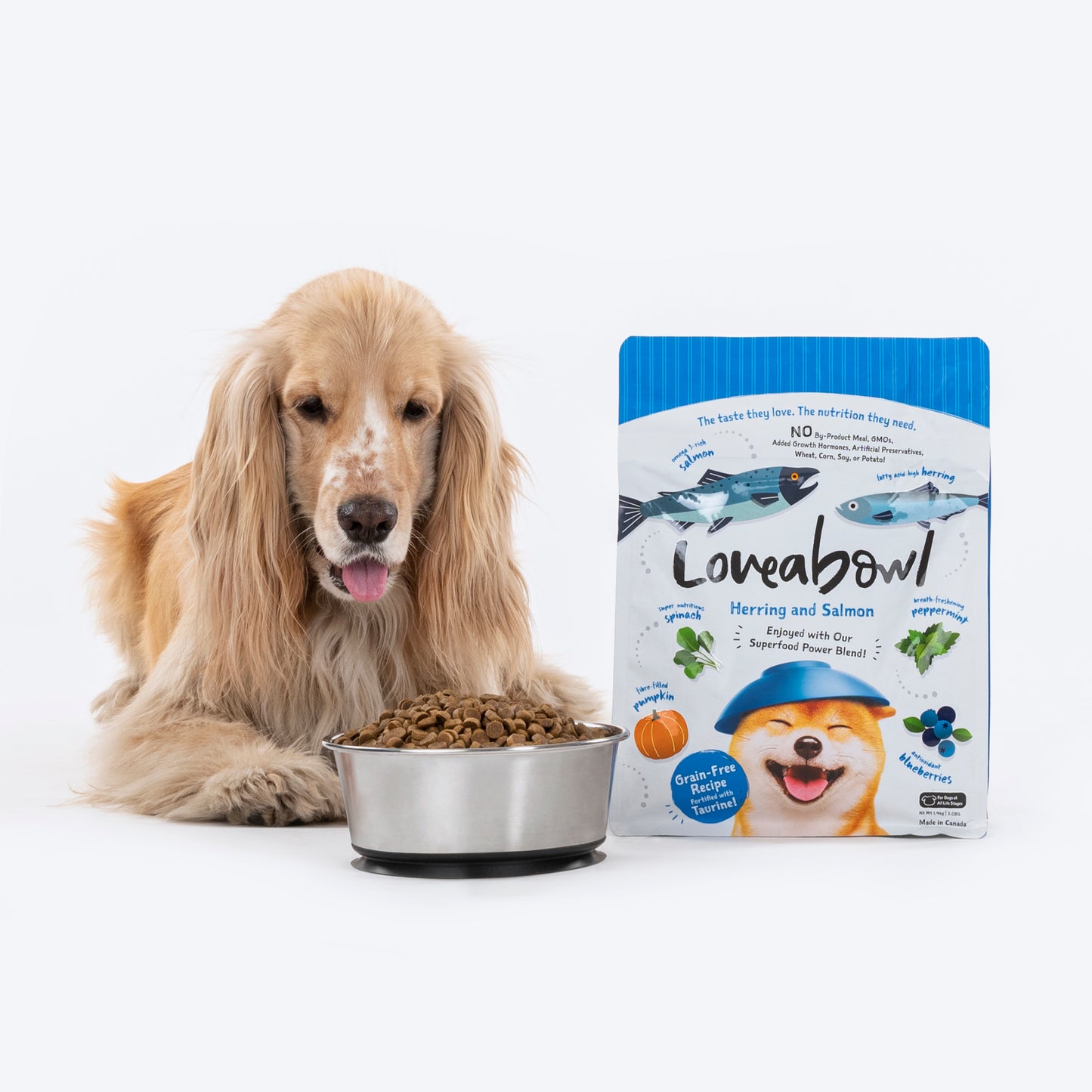 Loveabowl Grain Free Herring & Salmon Dog Dry Food - Heads Up For Tails