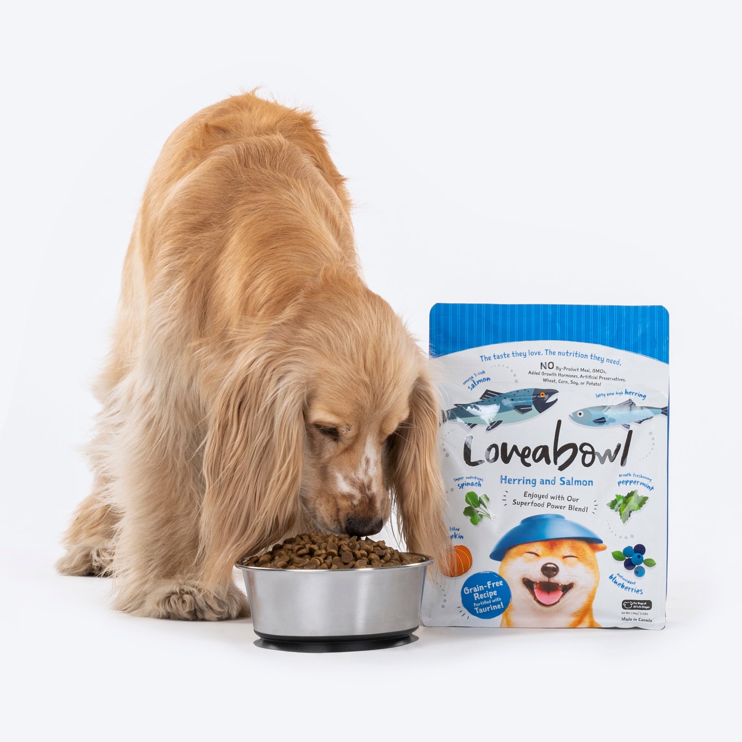 Loveabowl Grain Free Herring & Salmon Dog Dry Food - Heads Up For Tails