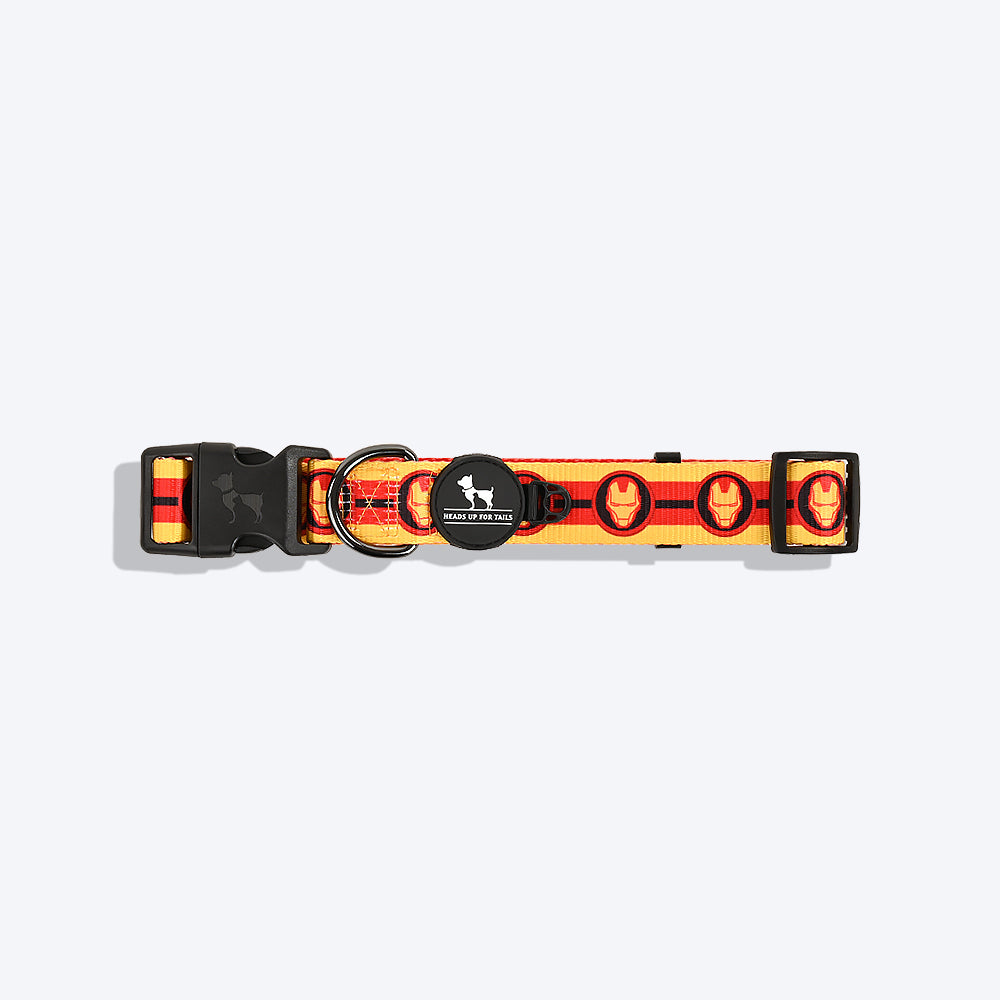 HUFT X©Marvel 2.0 Iron Man Printed Dog Collar - Yellow and Red - Heads Up For Tails