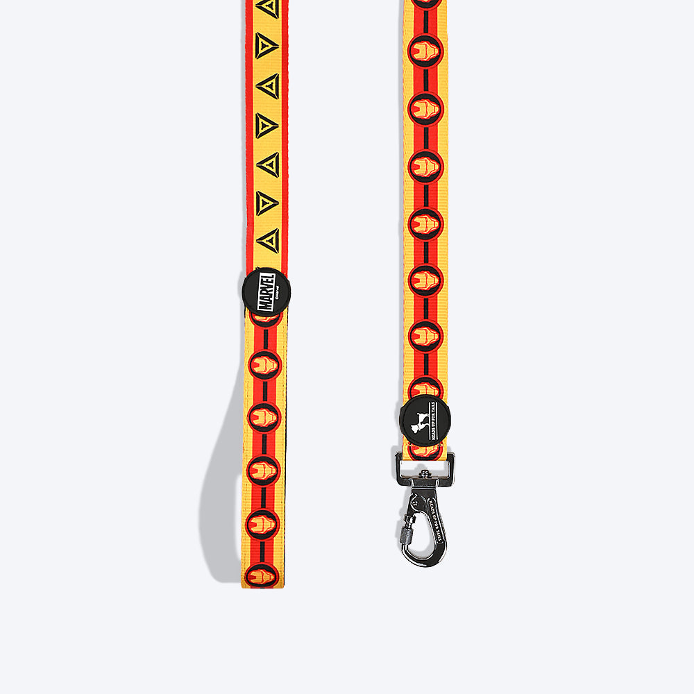 HUFT X©Marvel 2.0 Iron Man Printed Dog Leash - Red and Yellow - Heads Up For Tails