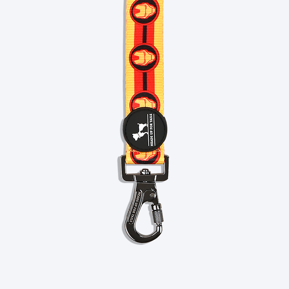 HUFT X©Marvel 2.0 Iron Man Printed Dog Leash - Red and Yellow - Heads Up For Tails