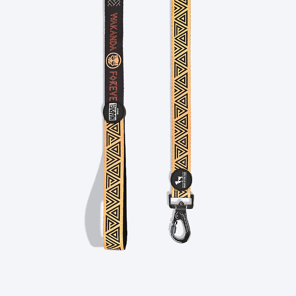 HUFT X©Marvel 2.0 Black Panther Printed Dog Leash - Black and Yellow - Heads Up For Tails