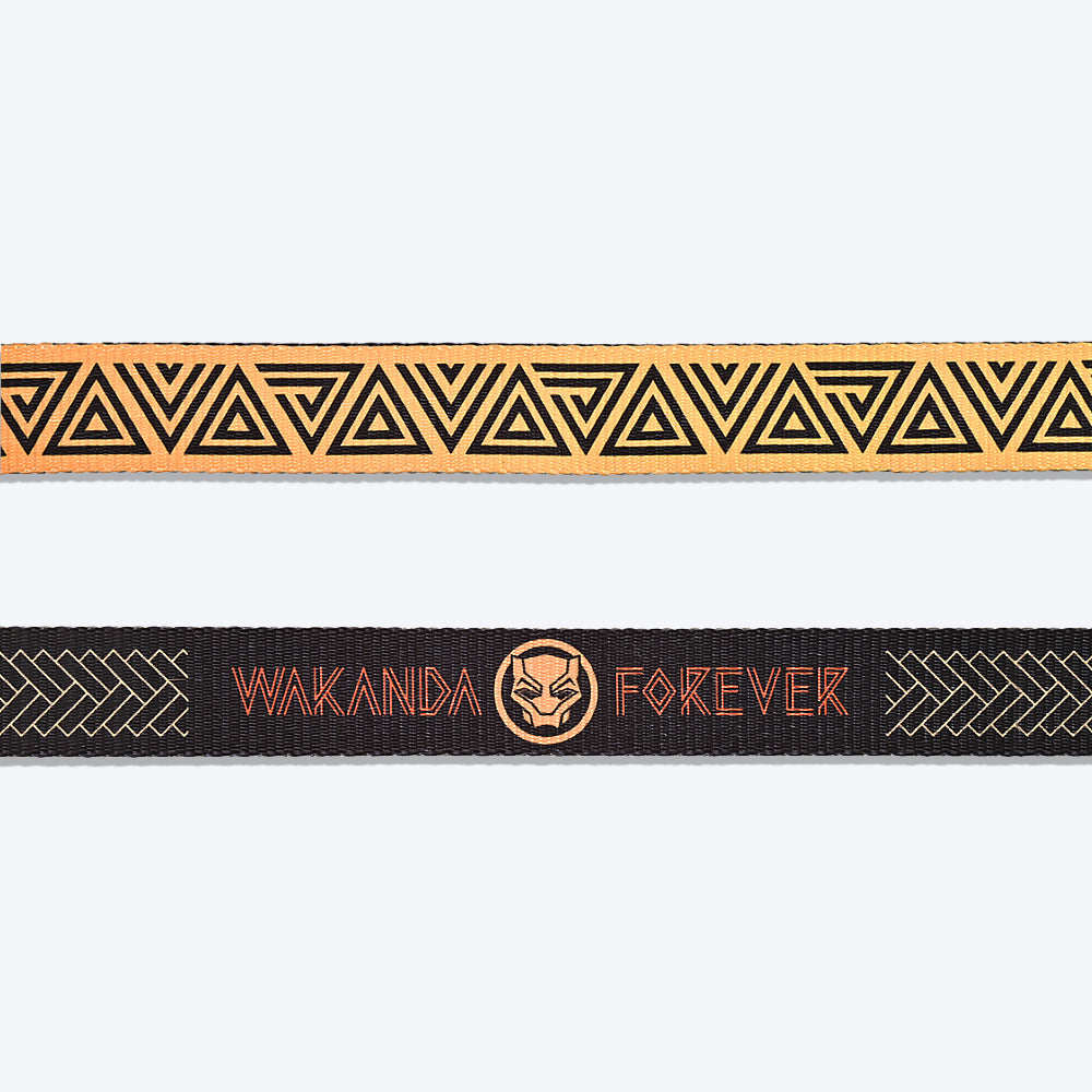 HUFT X©Marvel 2.0 Black Panther Printed Dog Leash - Black and Yellow - Heads Up For Tails