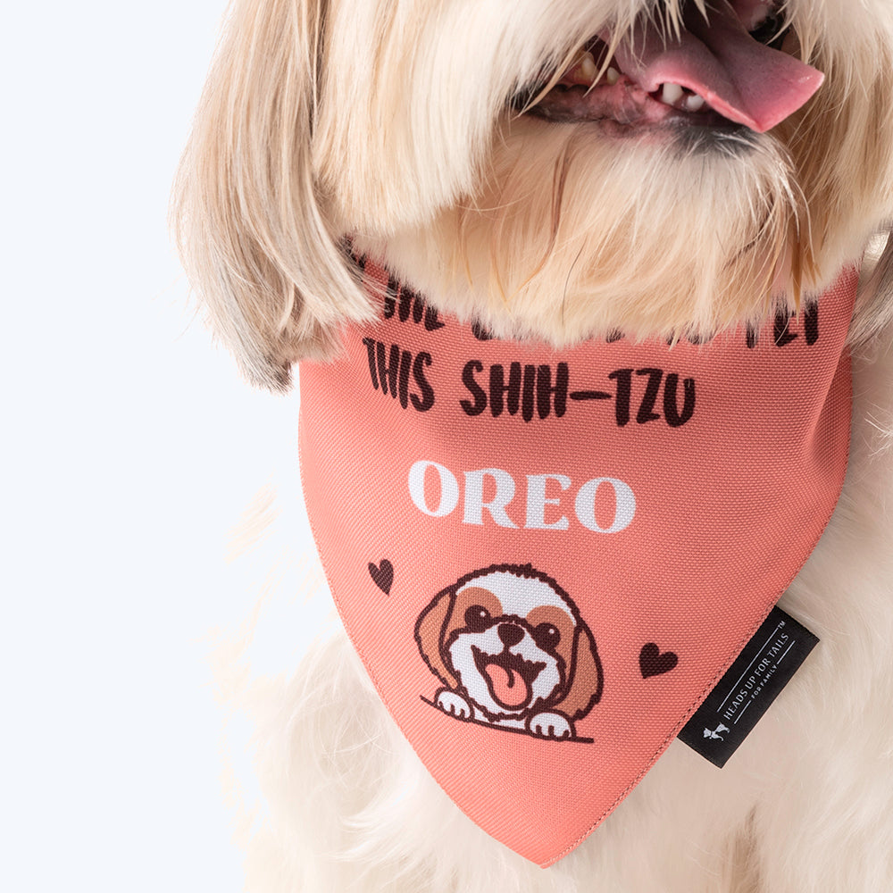 HUFT Personalised Join The Queue To Pet This Shih-Tzu (Pet¢€š¬€ž¢s Name) Bandana - Heads Up For Tails