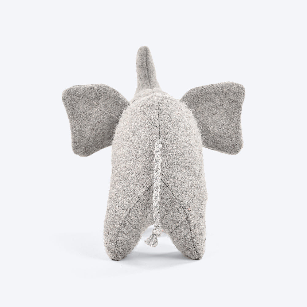 Paws For Earth Wool Felt Elephant Plush Toy For Dogs - Grey - Heads Up For Tails