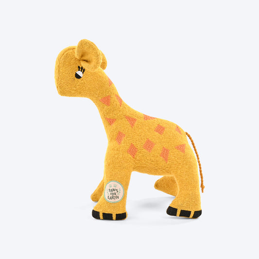 Paws For Earth Wool Felt Giraffe Plush Toy For Dogs - Yellow - Heads Up For Tails