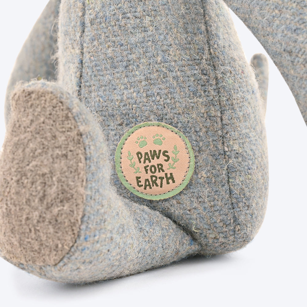 Paws For Earth Piggy Wool Felt Plush Toy For Dogs - Light Blue - Heads Up For Tails