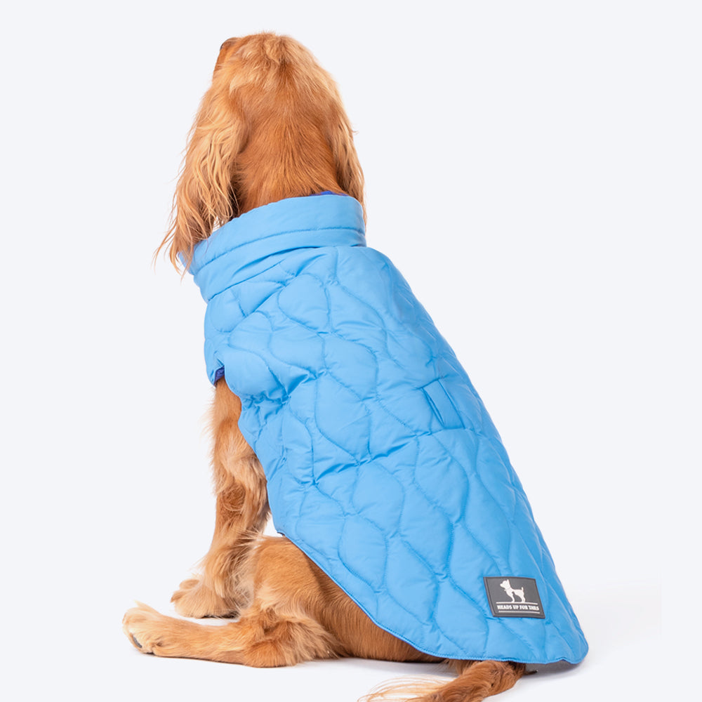 HUFT Cosy Pupper Reversible Dog Jacket- Ocean Blue - Heads Up For Tails