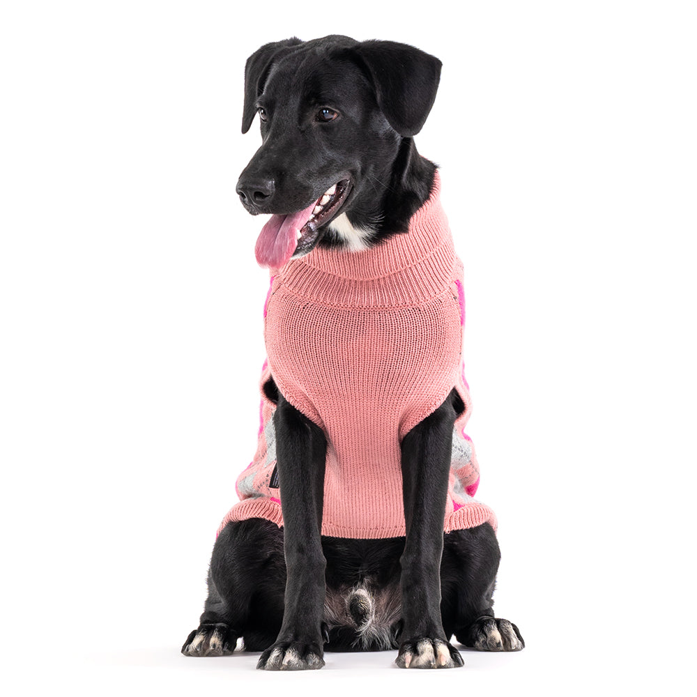 HUFT Argyle Dog Sweater - Pink-2