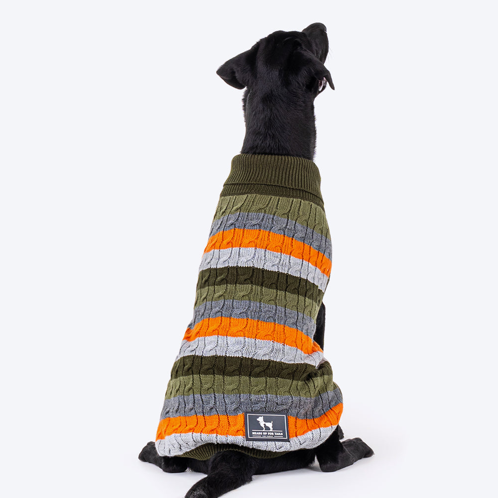 HUFT Cable Knit Dog Sweater - Grey-1