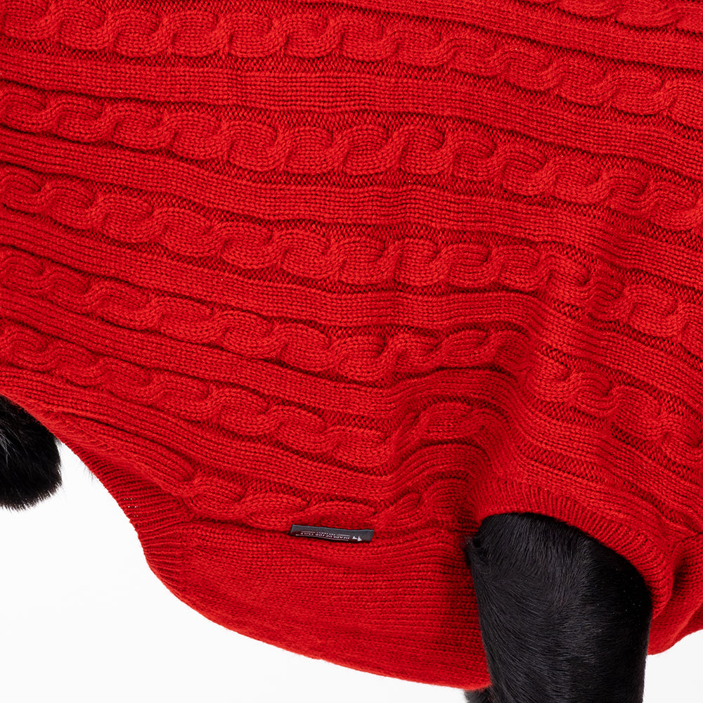 HUFT Cable Knit Sweater - Fire Whirl Red - Heads Up For Tails