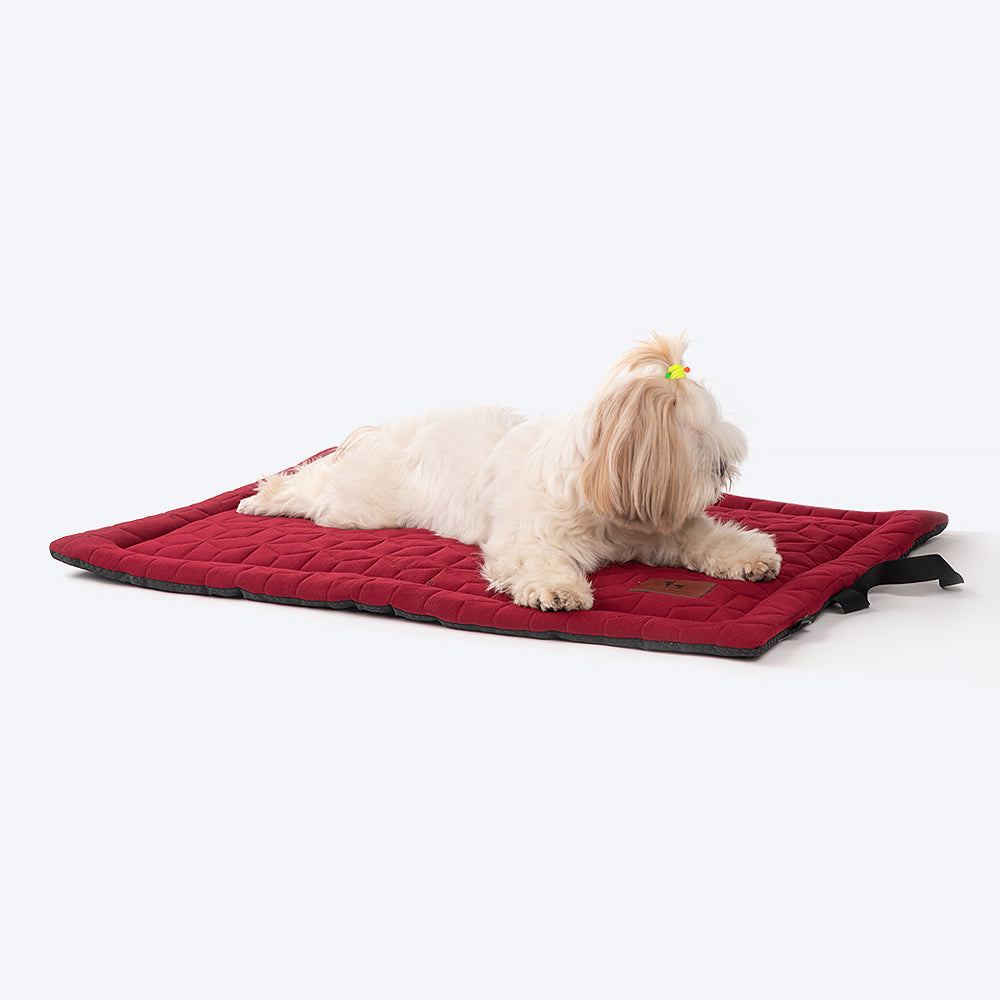 HUFT Majestic Maroon Quilted Dog Mat - Heads Up For Tails