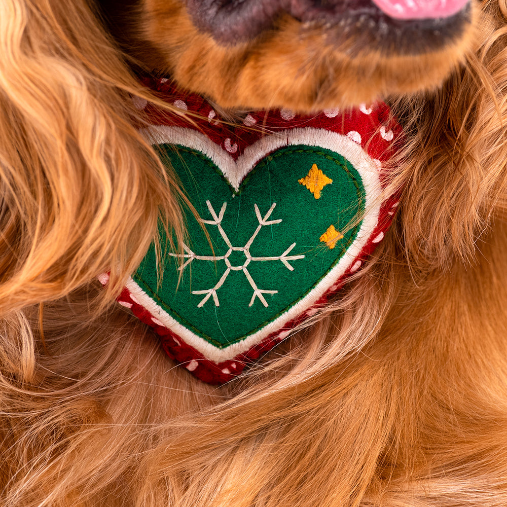 HUFT Christmas Darling Dog Collar Insert (Red and Green) - Heads Up For Tails