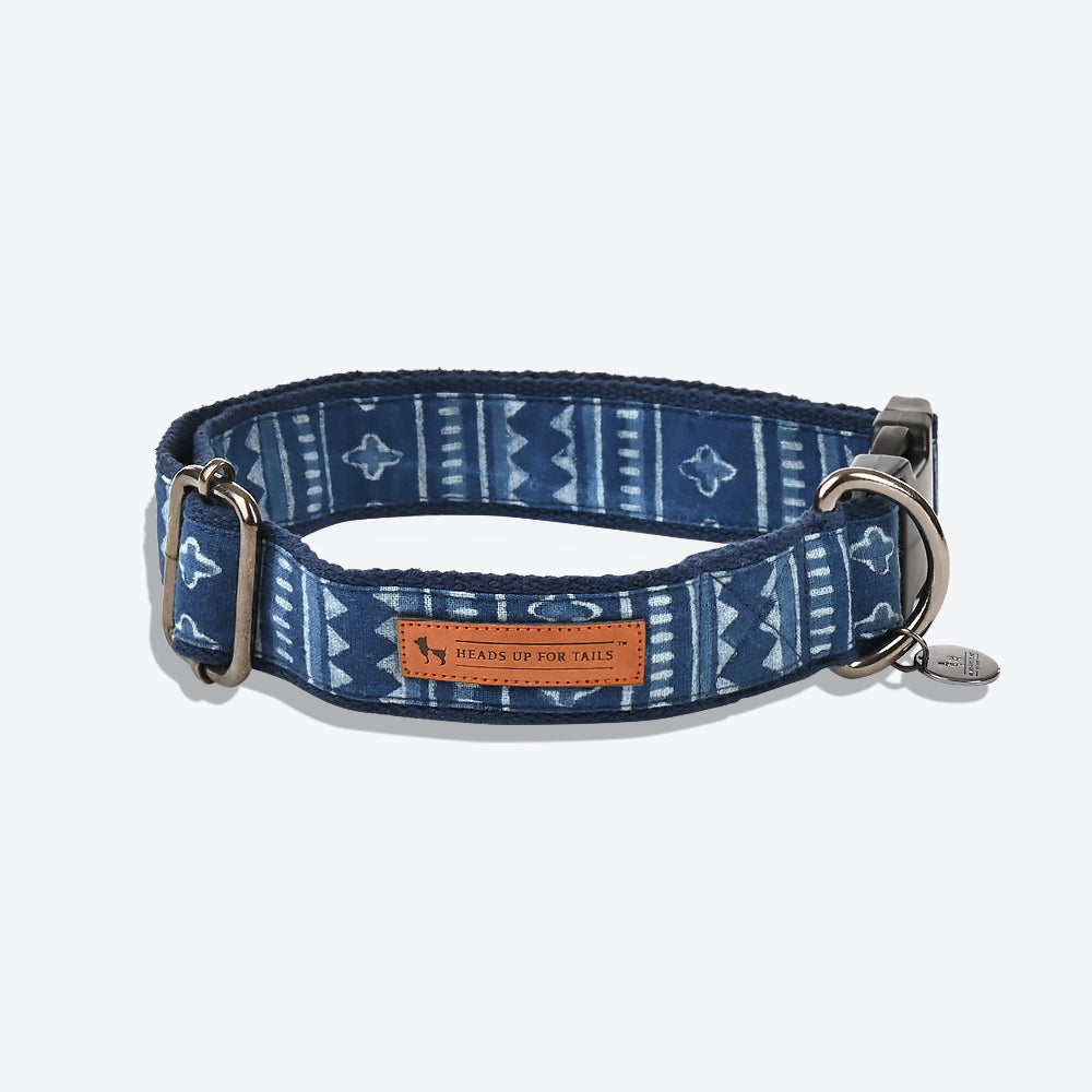 HUFT The Indian Collective Pankti Dog Collar - Indigo - Heads Up For Tails