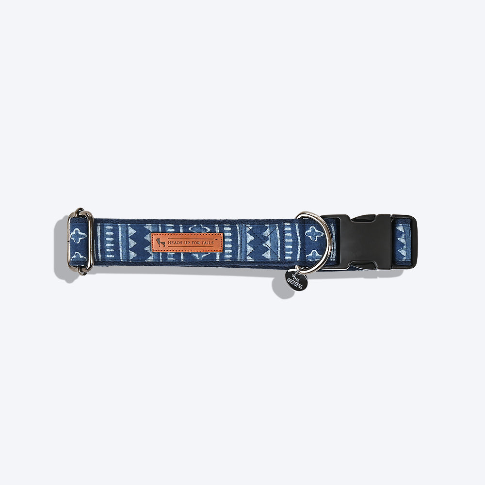 HUFT The Indian Collective Pankti Dog Collar - Indigo - Heads Up For Tails