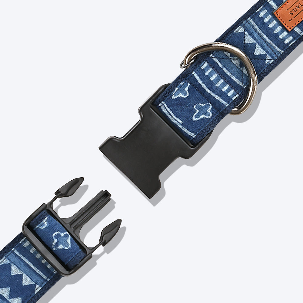 HUFT The Indian Collective Pankti Dog Collar - Indigo - Heads Up For Tails