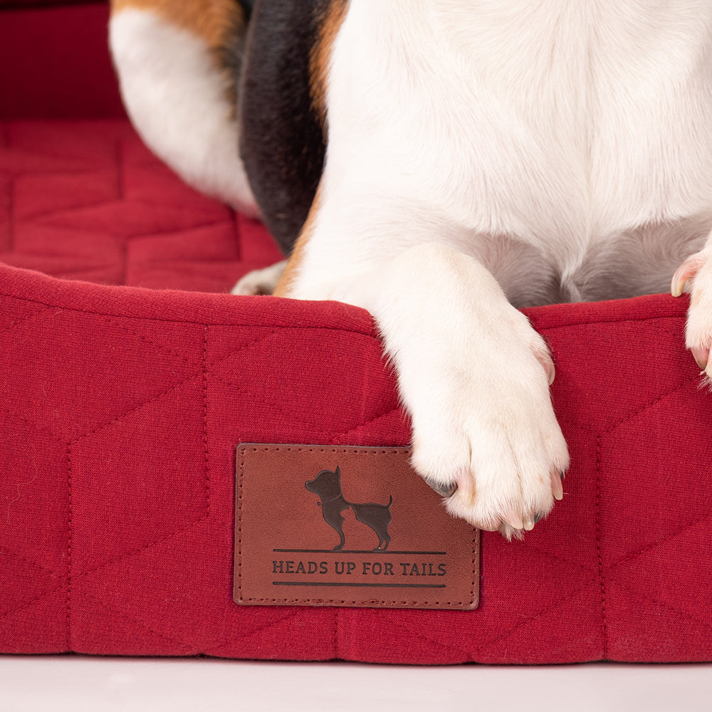 HUFT Majestic Maroon Quilted Oval Dog Bed - Heads Up For Tails