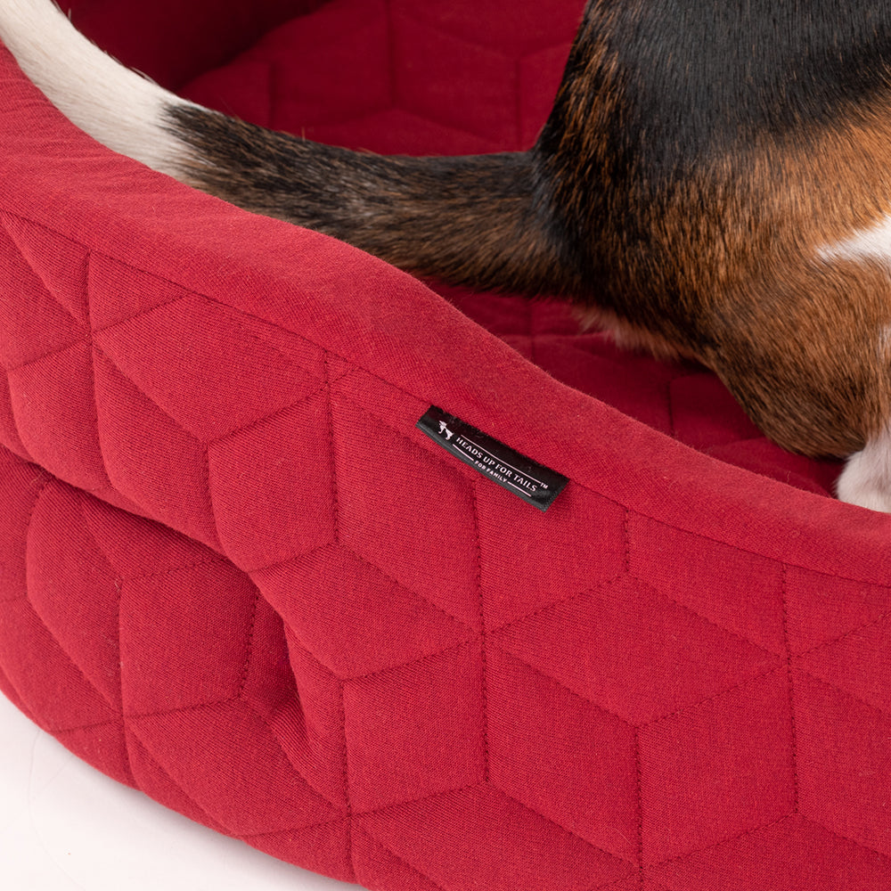 HUFT Majestic Maroon Quilted Oval Dog Bed - Heads Up For Tails