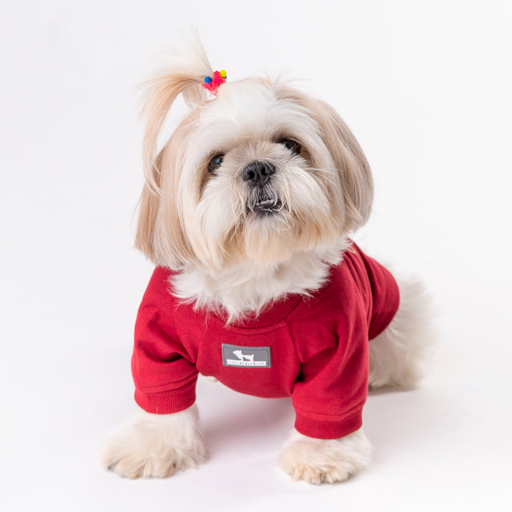 HUFT Cutie on Duty Pet Sweatshirt - Maroon - Heads Up For Tails