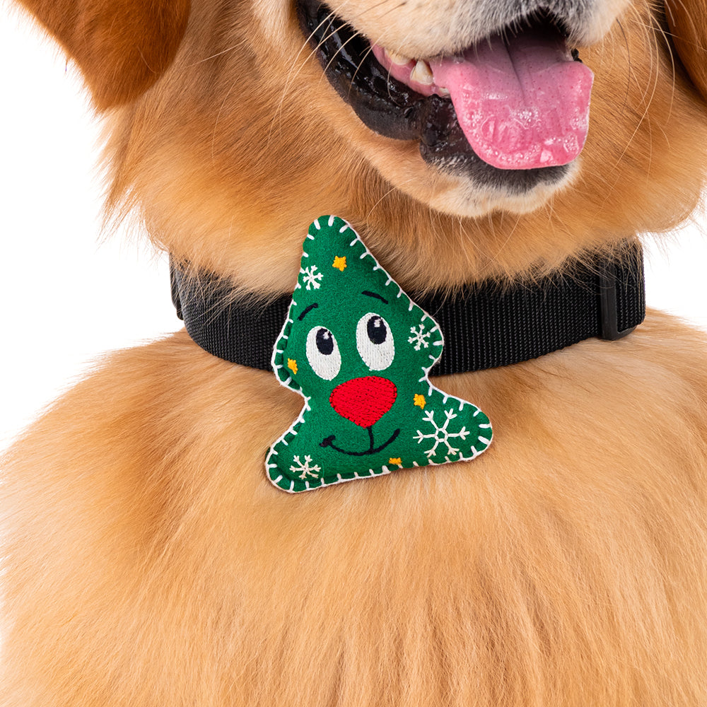 HUFT Goofy Xmas Tree Dog Collar Insert (Green) - Heads Up For Tails
