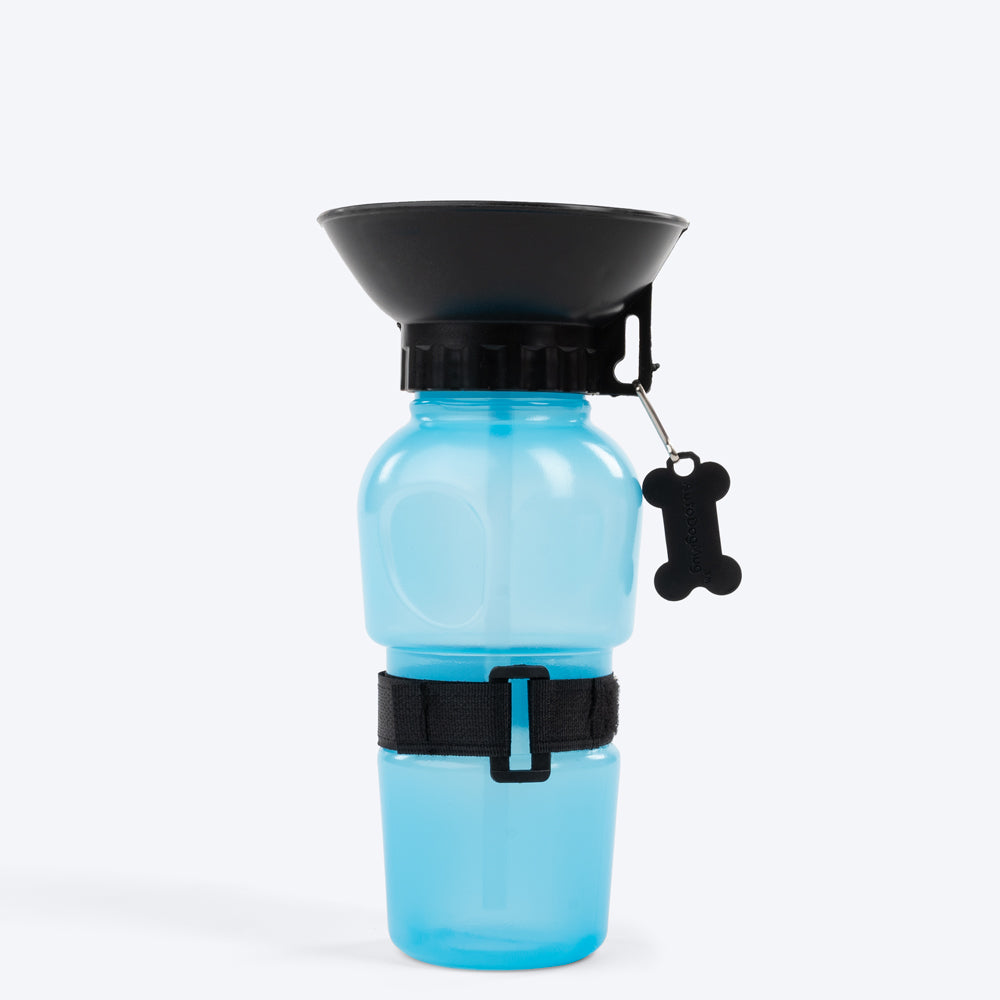 Wonderwoof Portable Water Bottle For Pets - Aqua Dog (Blue) - 500ml - Heads Up For Tails